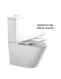 Inodoro Largo Con Asiento Y Deposito Mochila Tapa Suave Blanco 2